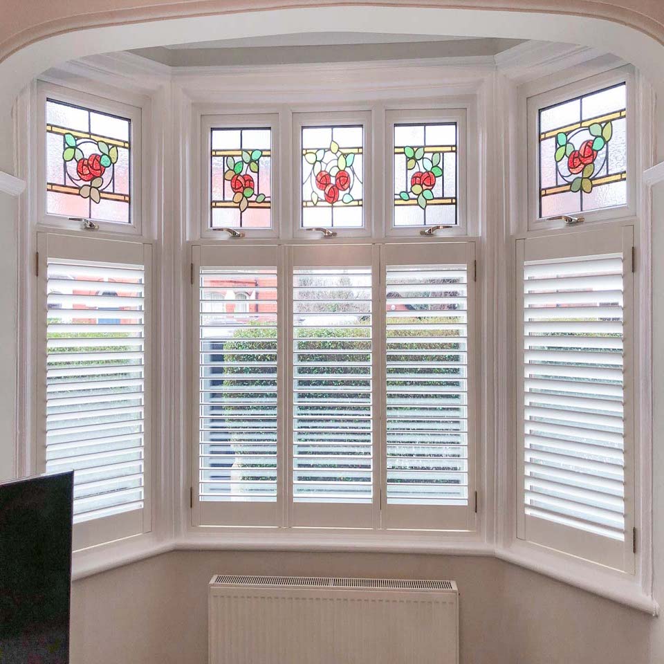 Café Style Box / Square Bay Window Shutters Absolute Shutters